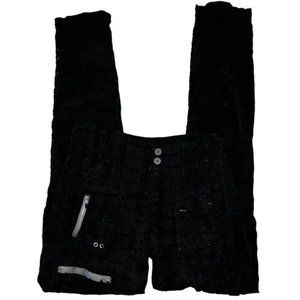 Johnny Was Black Cotton Eyelet & Vegan Silk Cargo Pants Sz 0